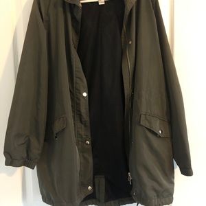 Forever 21 hooded windbreaker long jacket
